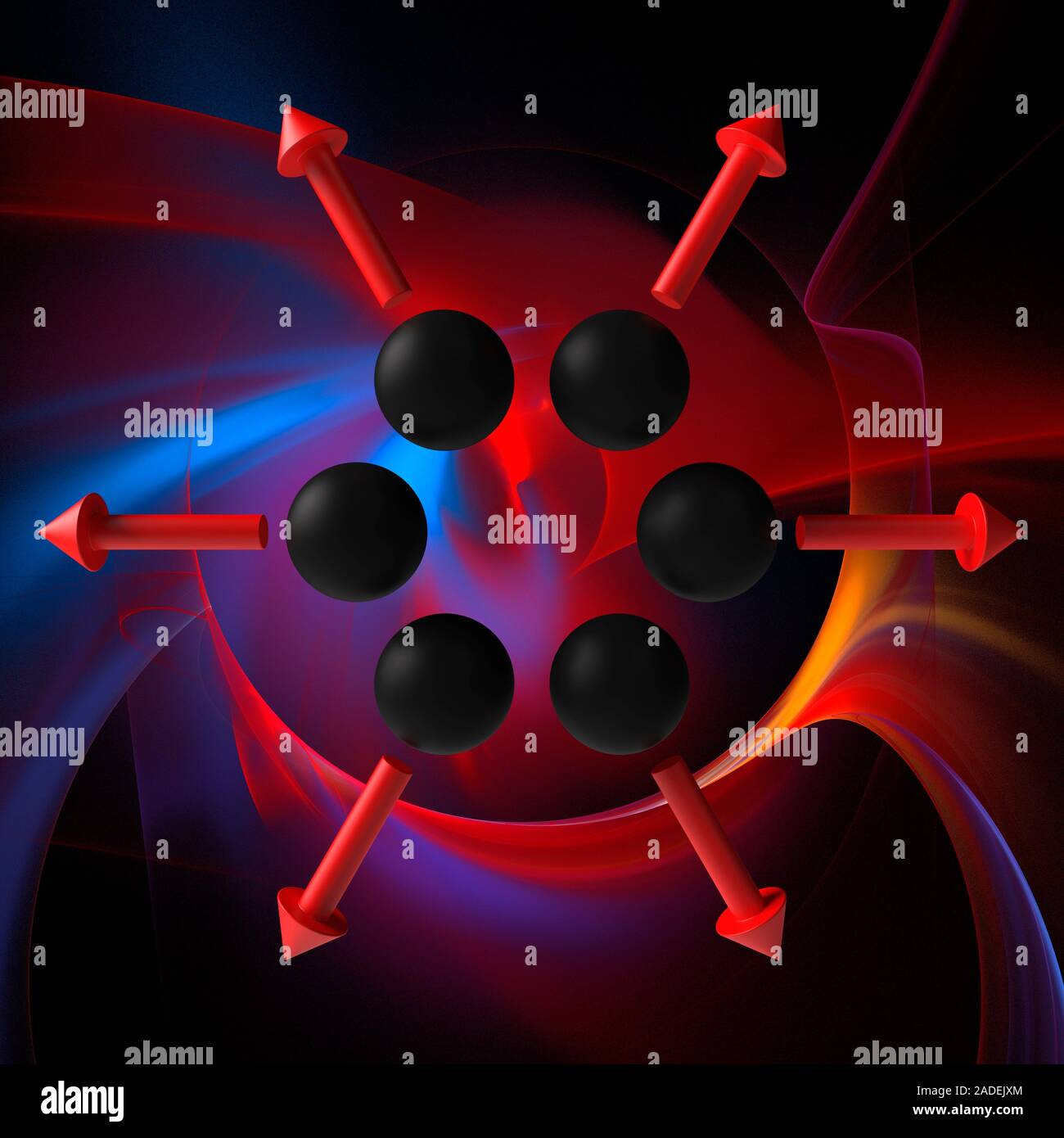 Repulsive gravity. Conceptual illustration of hypothetical negative