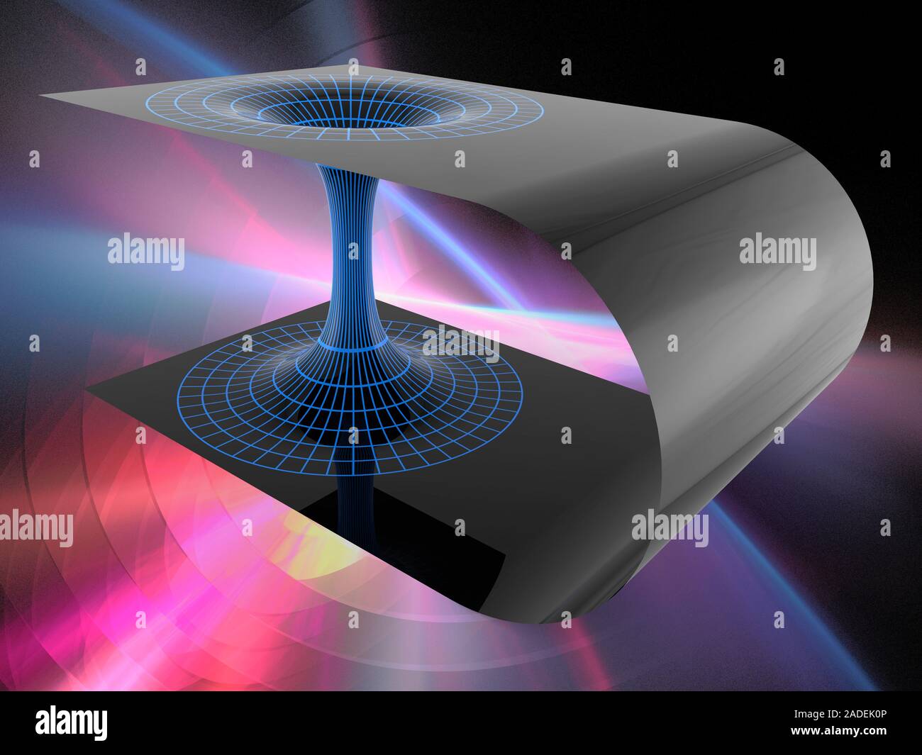 Wormhole. Conceptual computer illustration of a tunnel, representing a 