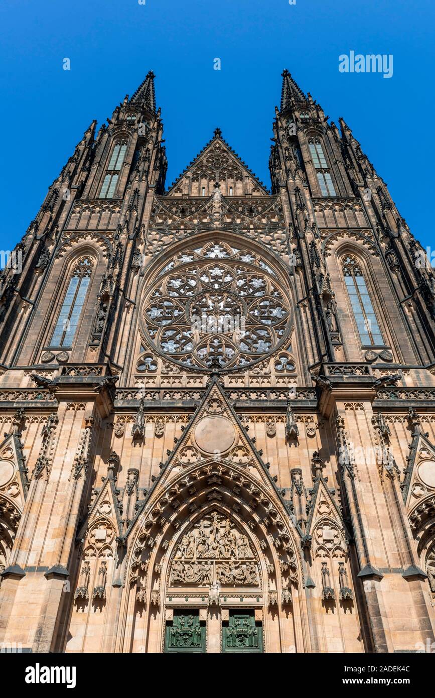 St Vitus Cathedral, Prague Castle, Hradcany, Prague, Bohemia, Czech Republic Stock Photo