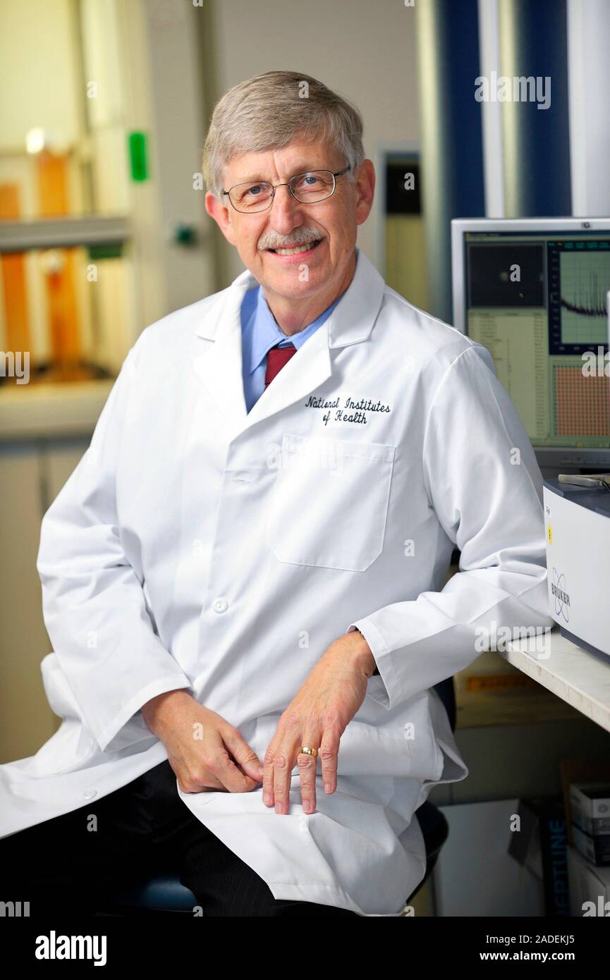 Francis Collins (born 1950). Portrait of the US doctor and geneticist ...