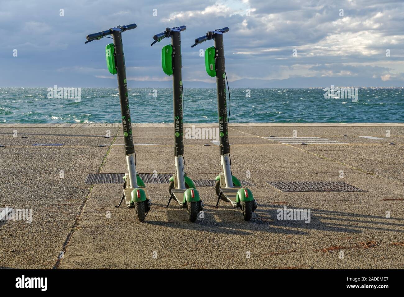Thessaloniki lime electric scooter hires stock photography and images