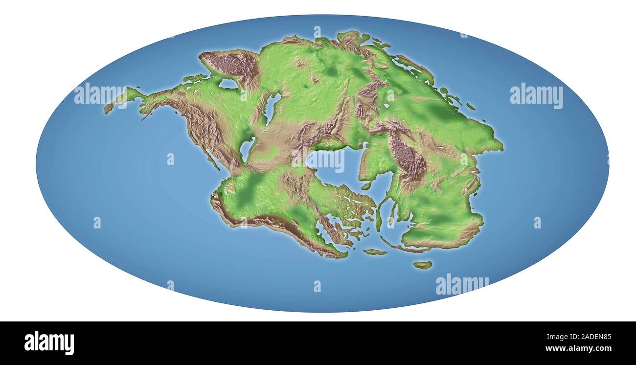 Continental drift after 250 million years, showing the supercontinent ...