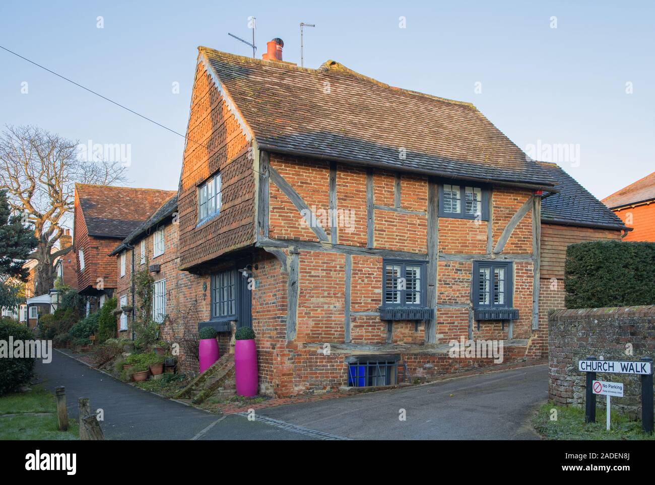 old protected houses in church walk bletchingley village surrey Stock