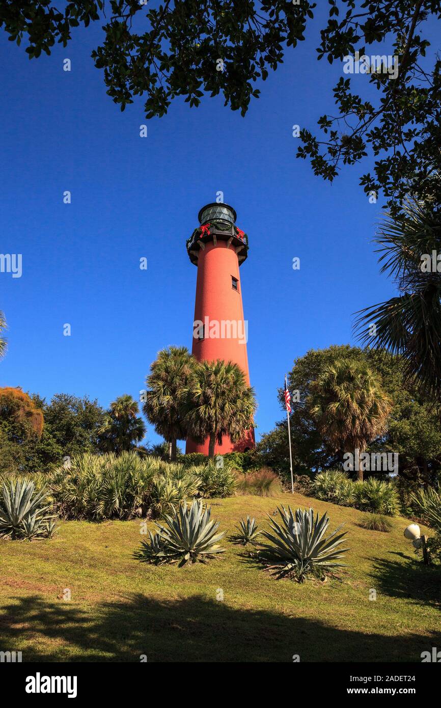 Outside the Jupiter Inlet Lighthouse in Jupiter, Florida Stock Photo