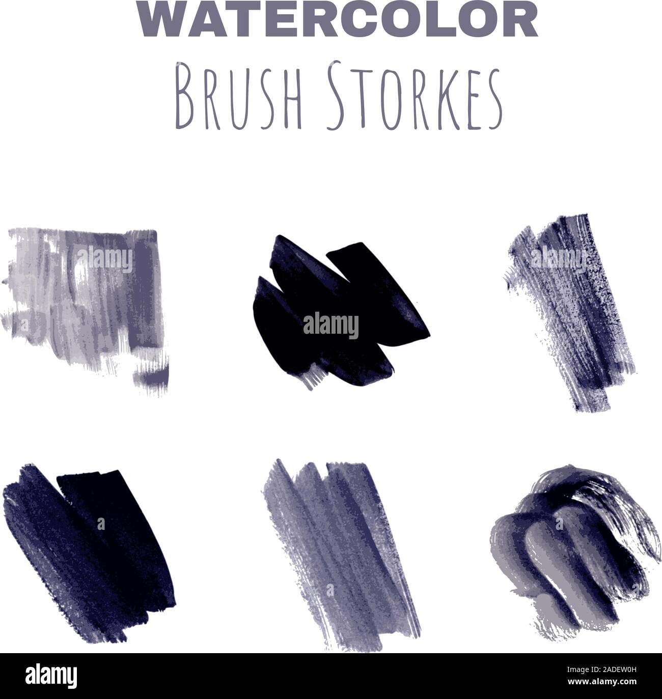Six hand drawn watercolor strokes Stock Vector Image & Art - Alamy