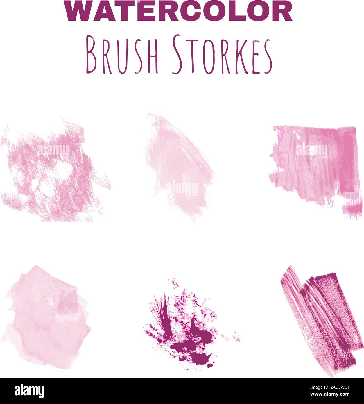 Six brush strokes in watercolor for backgrounds Stock Vector Image ...