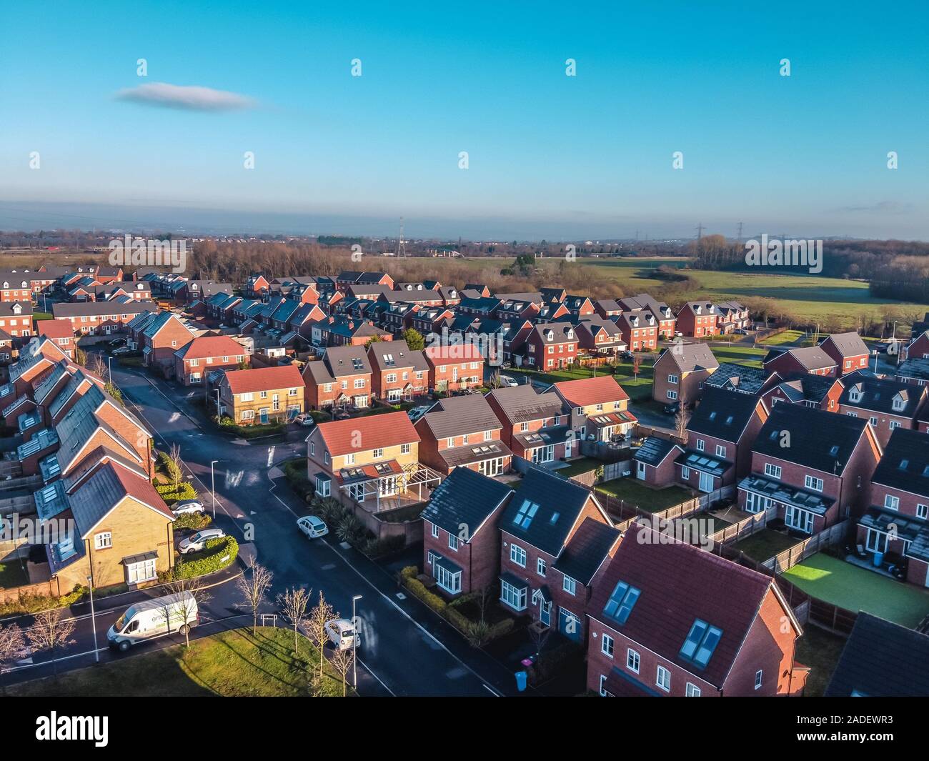 Aerial view of UK roofs