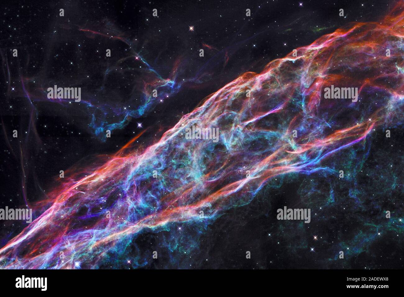Veil Nebula supernova remnant, mosaic of six images taken by the NASA