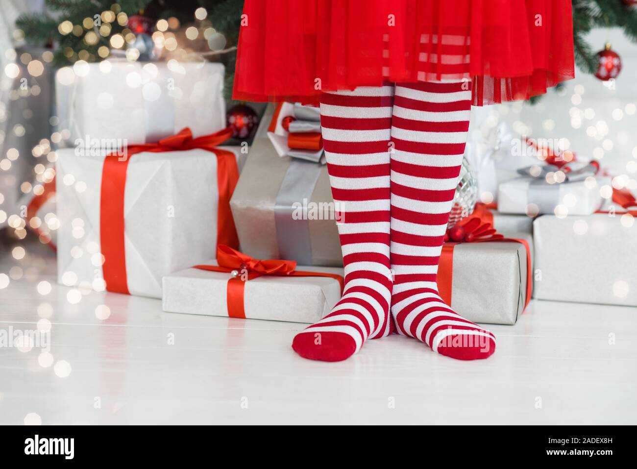 Striped christmas tights cheap