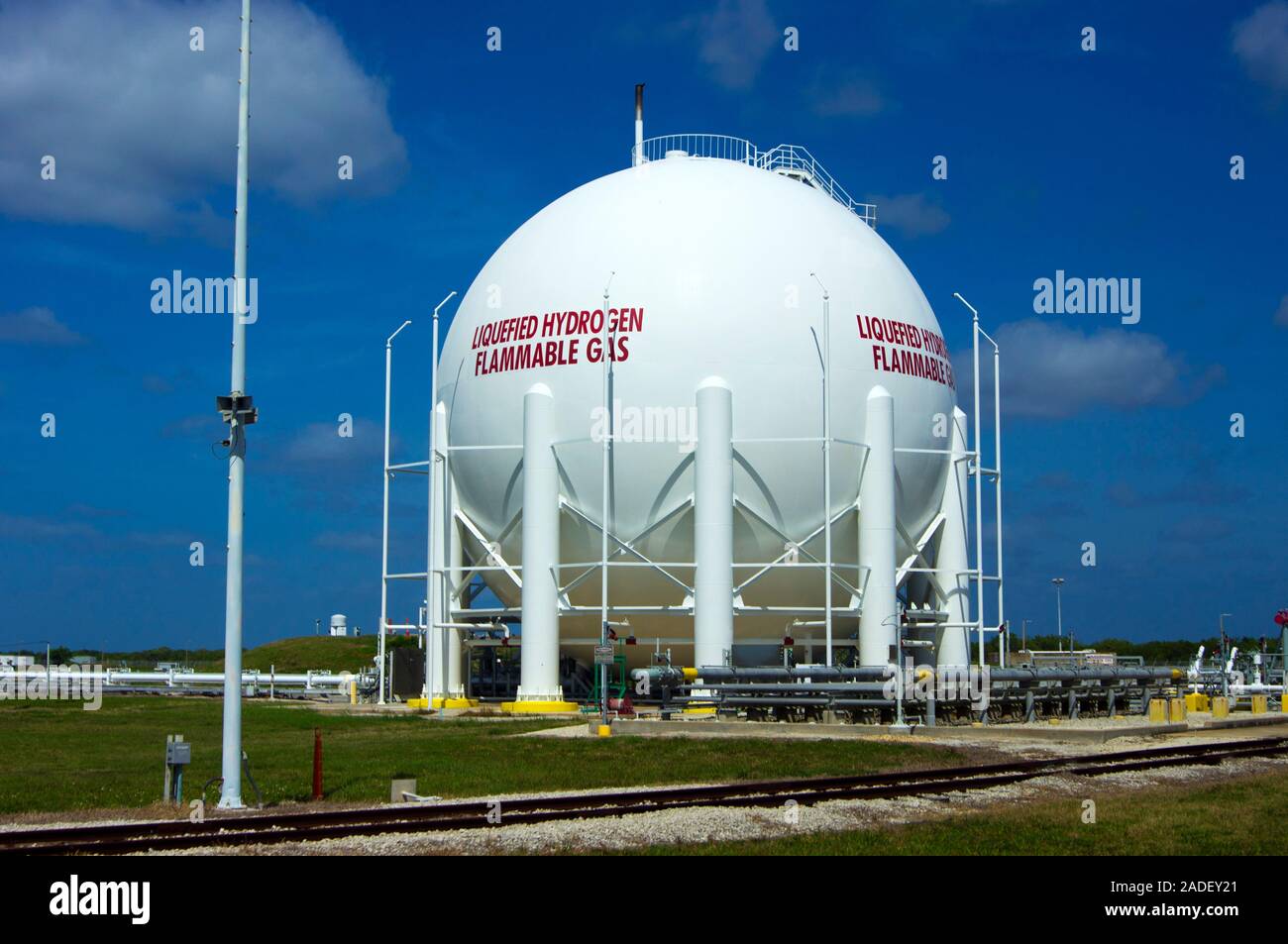 A large storage tank for liquid hydrogen rocket fuel at Launch Complex ...