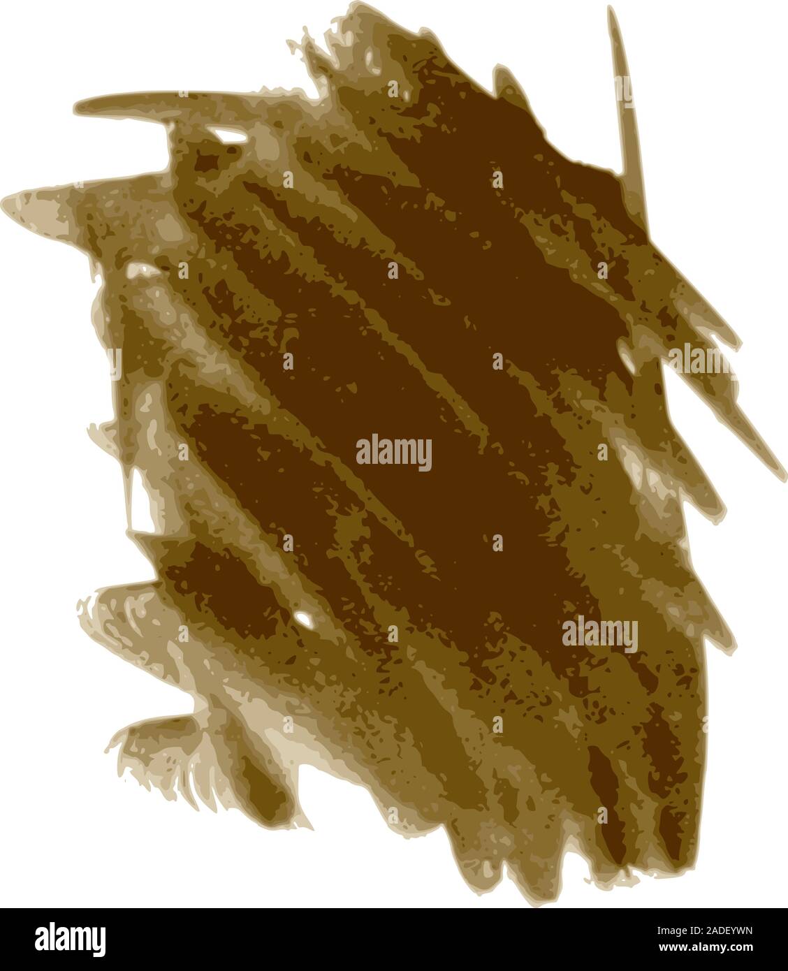 Dark brown brush strokes isolated on white background Stock Vector