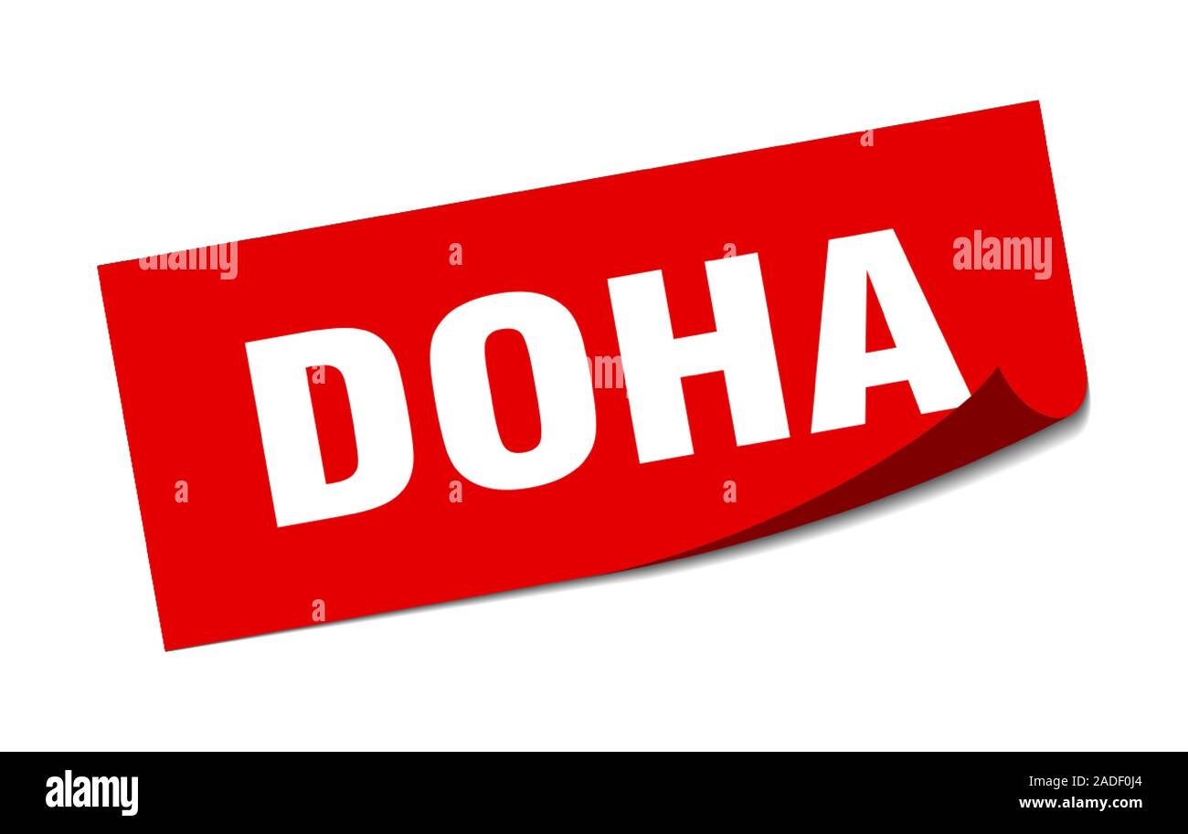Doha sticker. Doha red square peeler sign Stock Vector Image & Art - Alamy