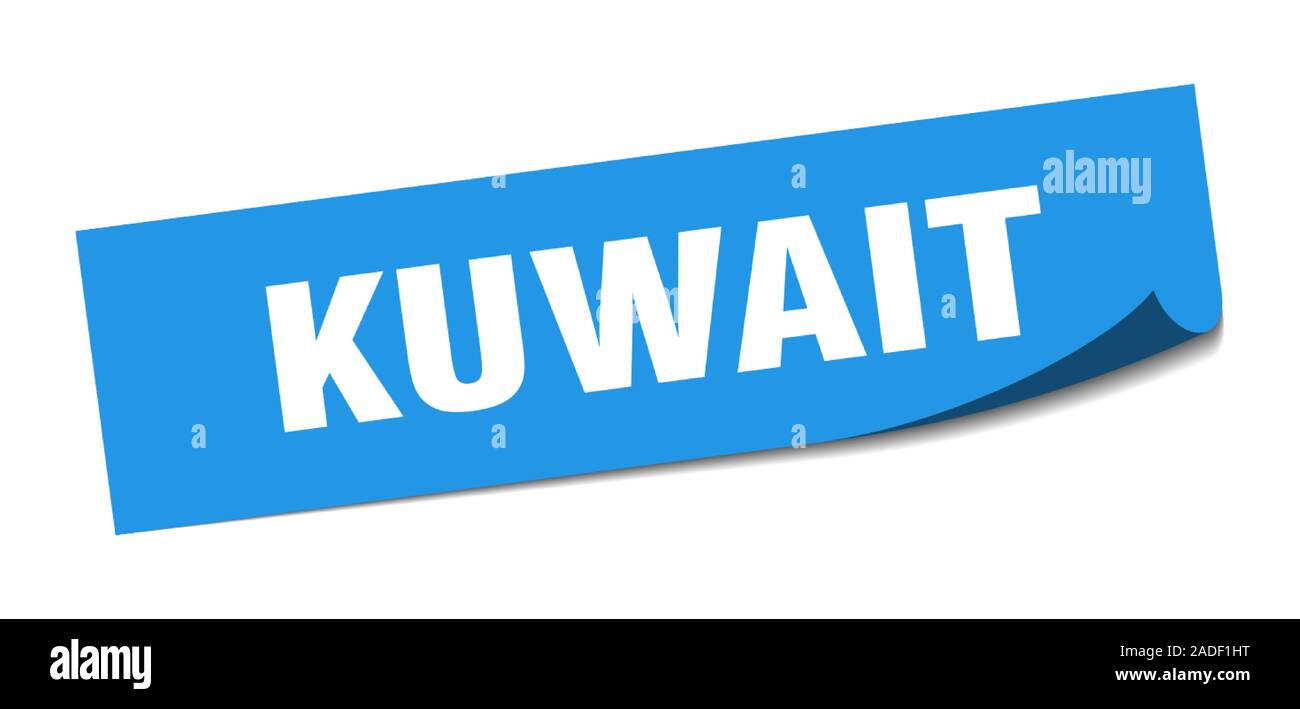 Kuwait sticker. Kuwait blue square peeler sign Stock Vector Image & Art Alamy