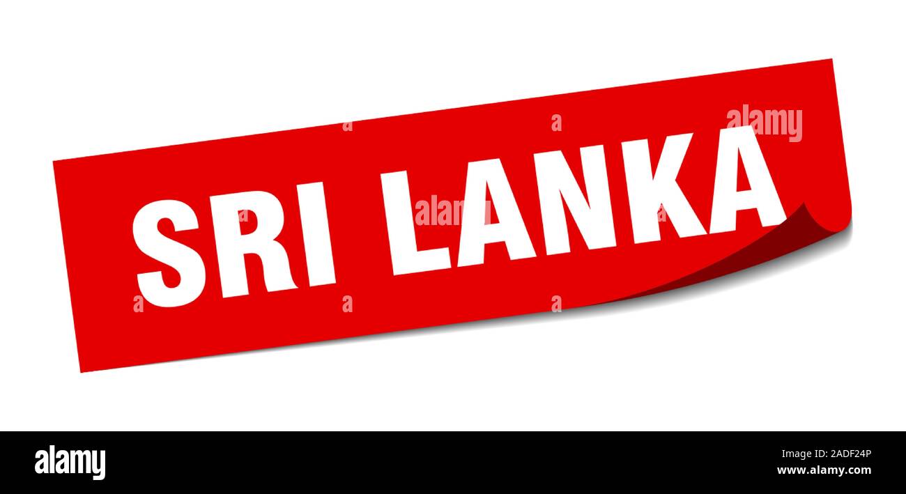 Sri Lanka sticker. Sri Lanka red square peeler sign Stock Vector Image