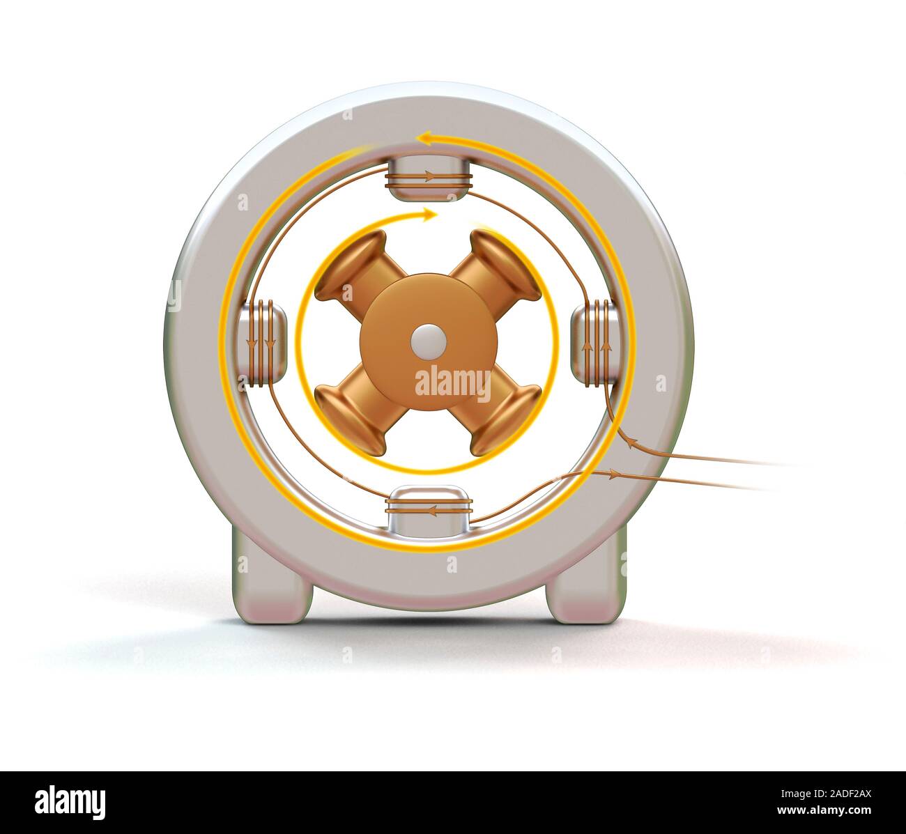 Electric motor, illustration. An electric motor converts electrical