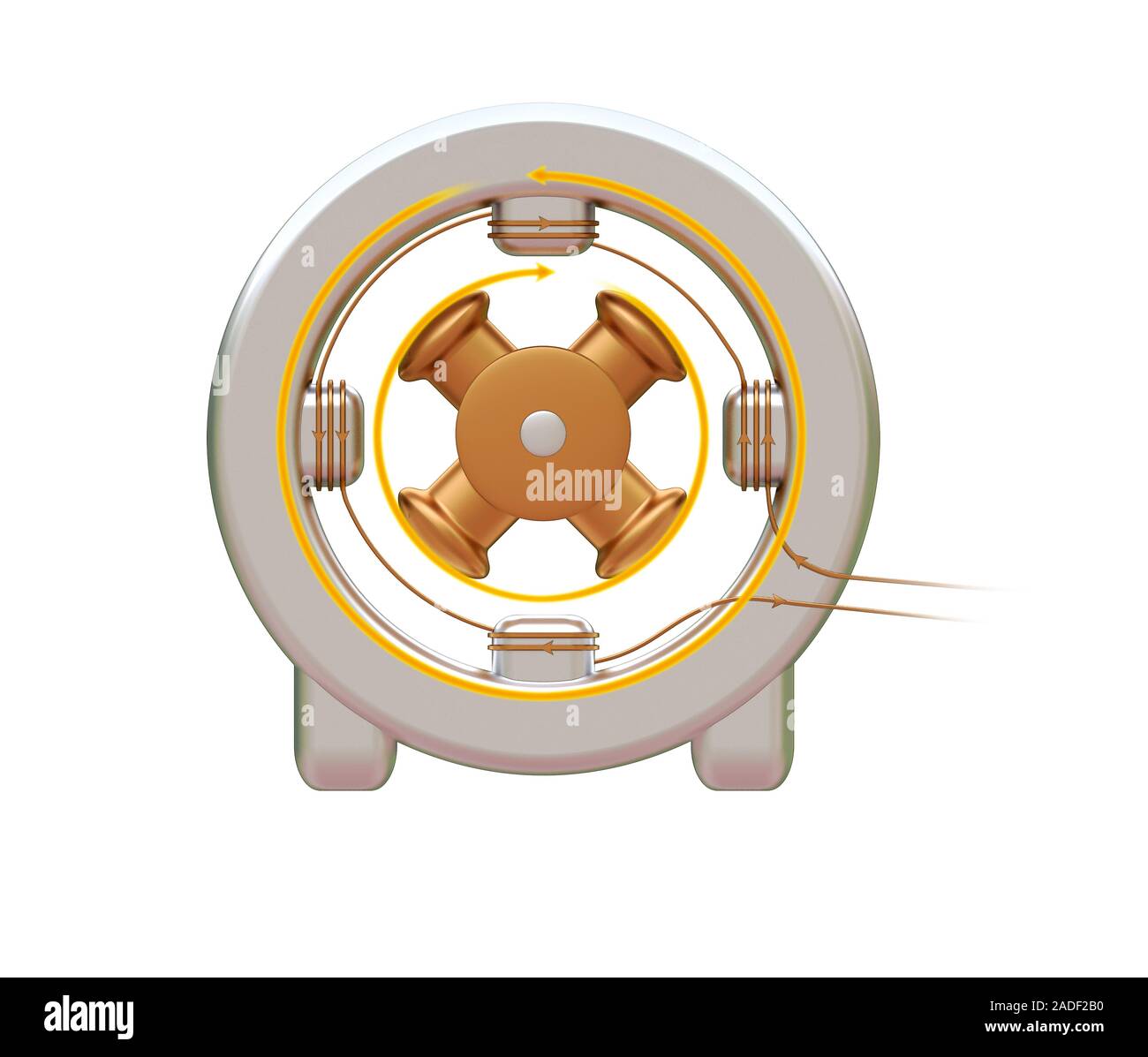Electric motor, illustration. An electric motor converts electrical