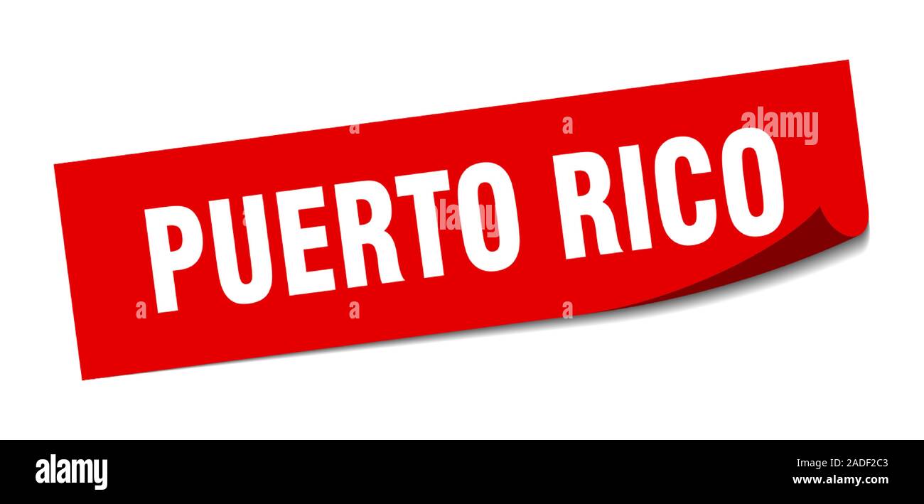 Puerto Rico sticker. Puerto Rico red square peeler sign Stock Vector ...