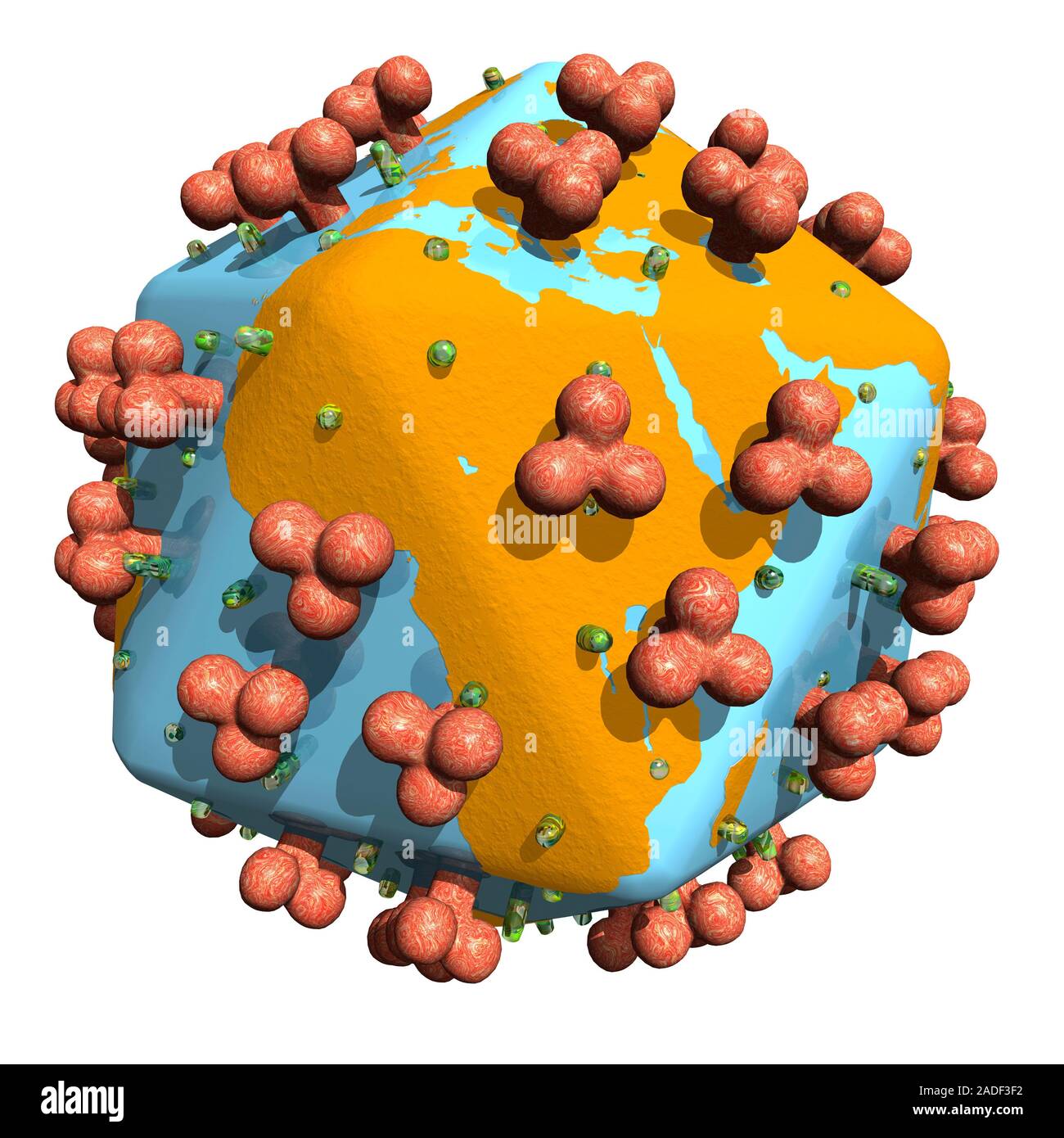 Worldwide AIDS epidemic. Conceptual computer artwork of the Earth in ...