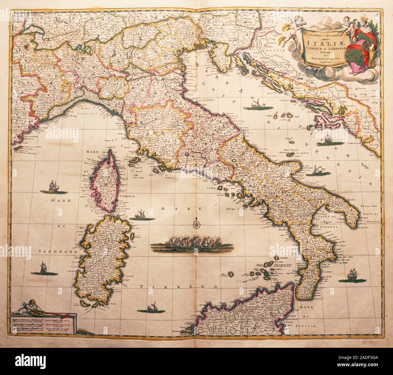 Map of Italy. This is taken from the World Atlas of Frederick de Wit ...