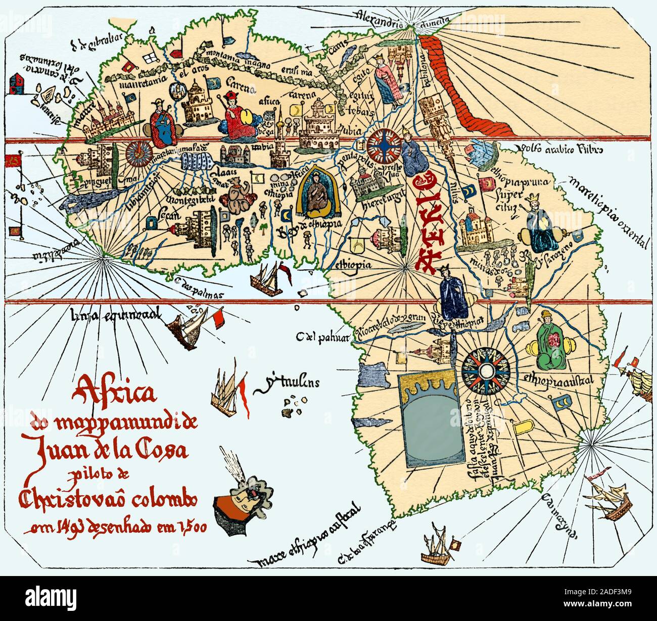 Africa, from Juan de la Cosa's map of 1500. Juan de la Cosa (1460-1510)