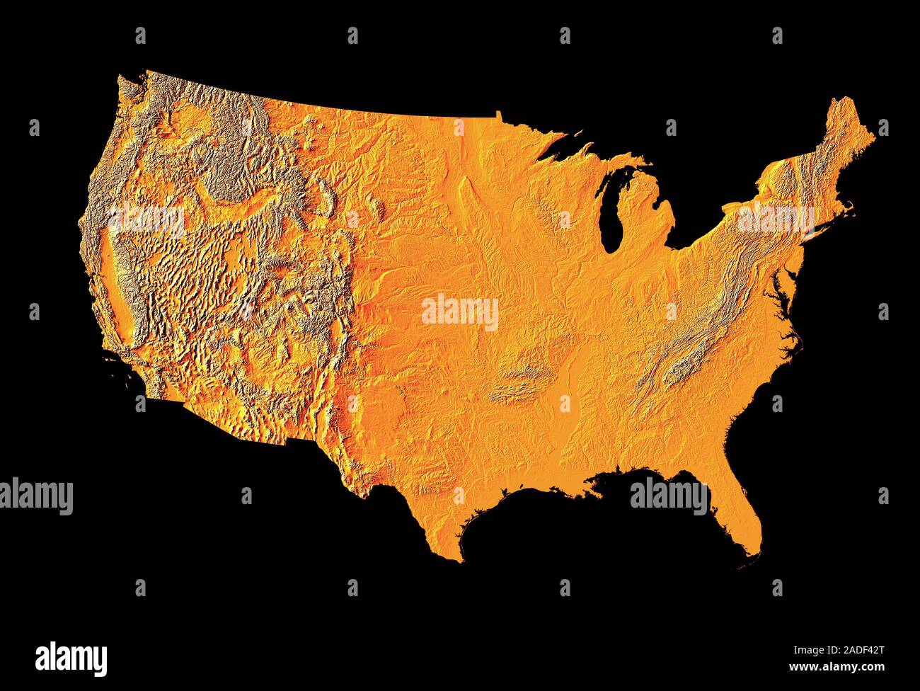 Appalachian Map Usa Purchase For - United States Relief Map Digital Shaded Relief Map Of The Continental Usa Higher Areas Such As The Appalachian Mountains At Right And The Various 2ADF42T 