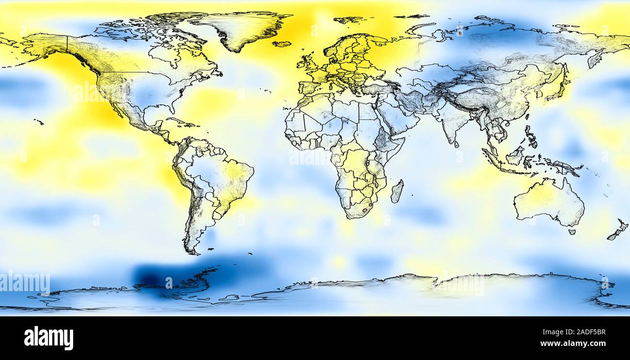 Global Temperature Anomalies Illustration Showing Average Global