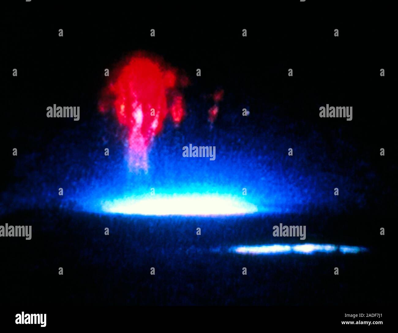 Red sprite lightning. First true-colour image of red sprite lightning ...