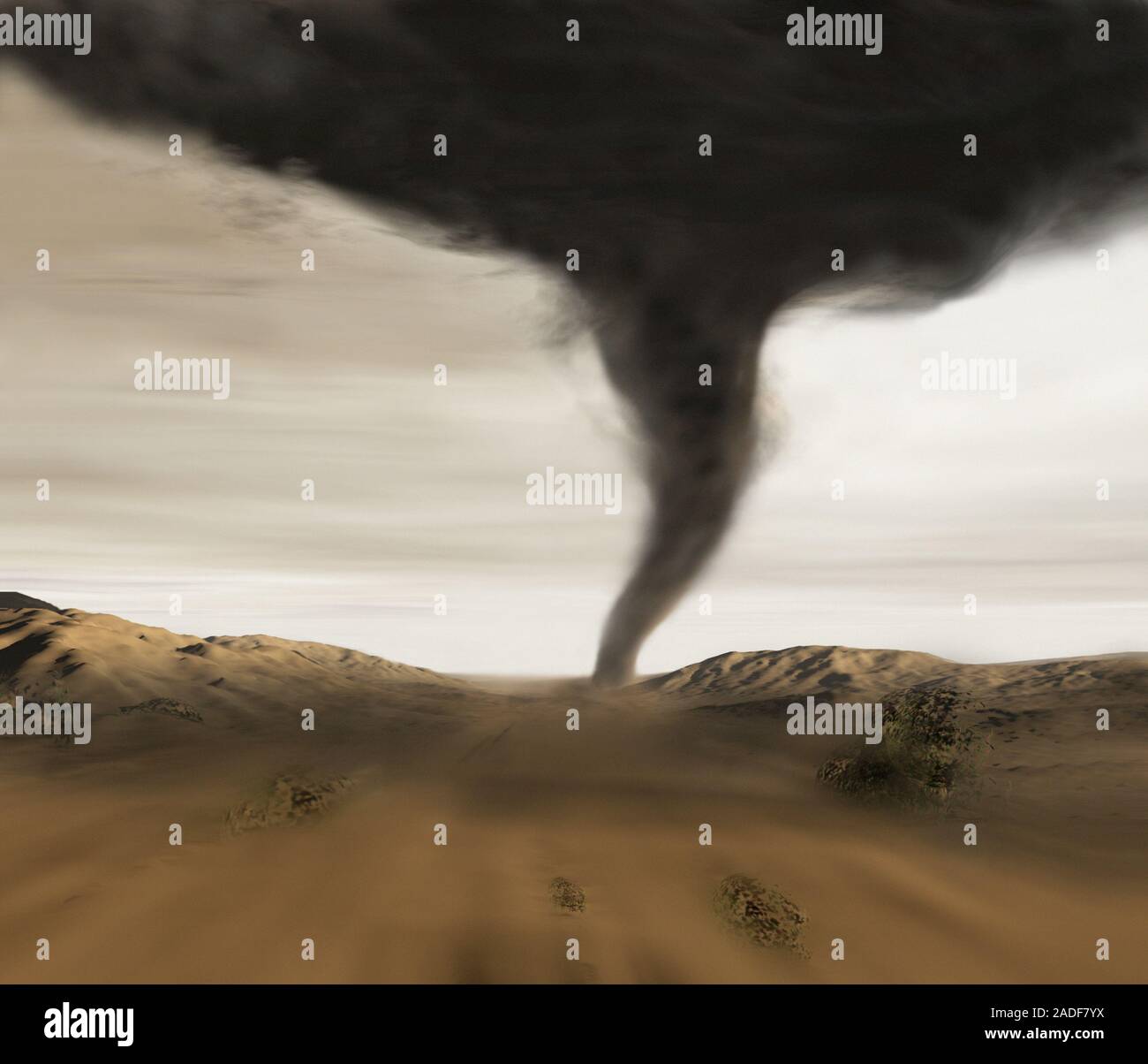 Tornado. Computer illustration of a tornado. A tornado is a violent