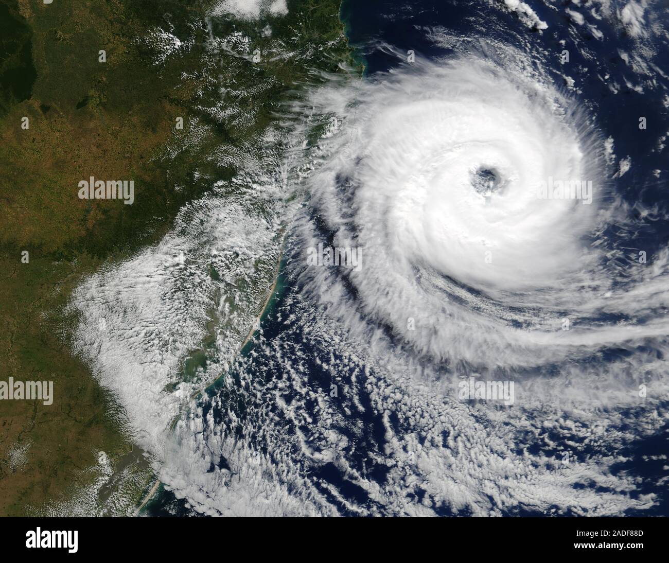Tropical cyclone Catarina. Satellite image of a tropical storm off the