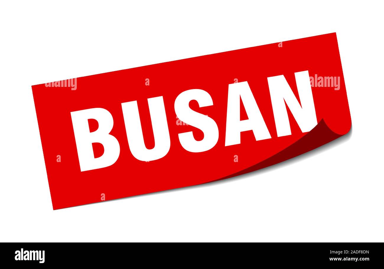 Busan sticker. Busan red square peeler sign Stock Vector Image & Art ...