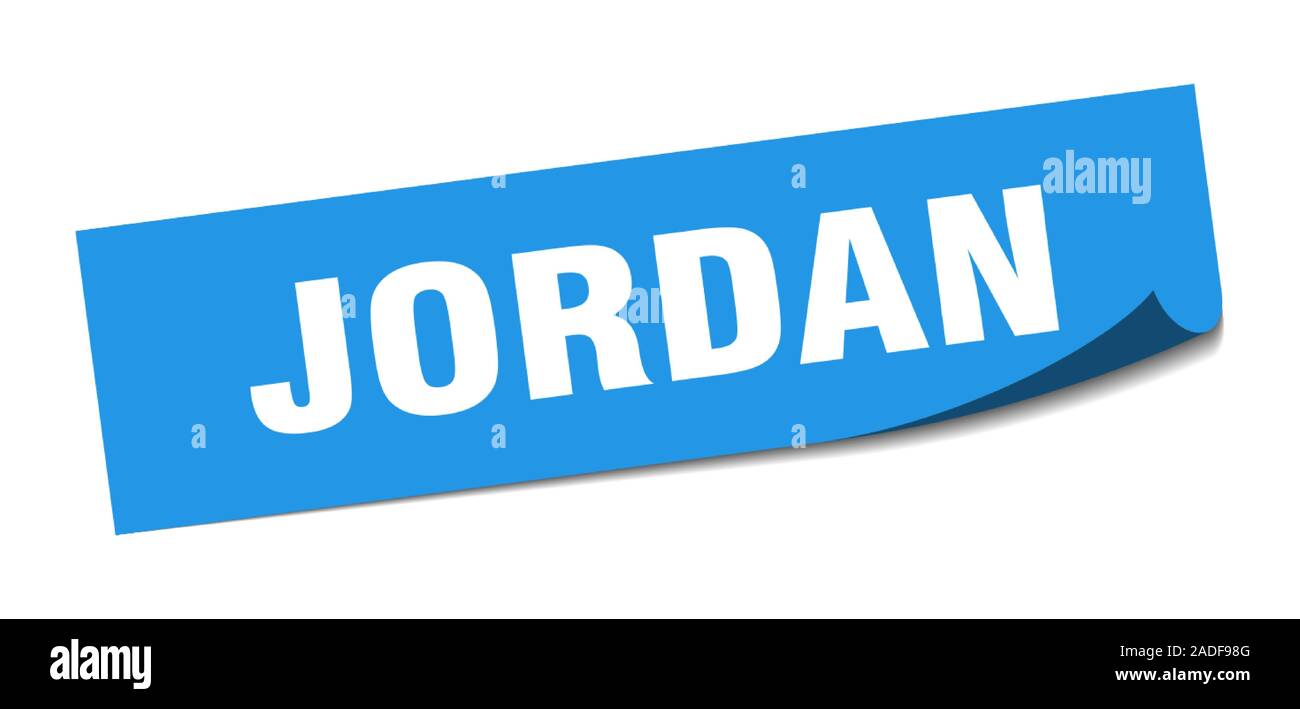 Jordan sticker. Jordan blue square peeler sign Stock Vector Image & Art ...