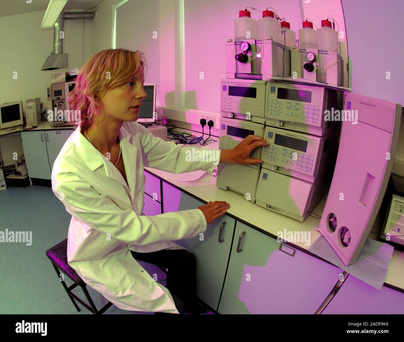 Polar climate research. Researcher carrying out analysis in a low ...