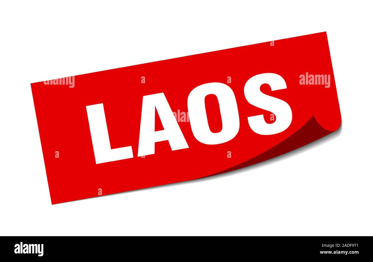 Laos sticker. Laos red square peeler sign Stock Vector Image & Art Alamy