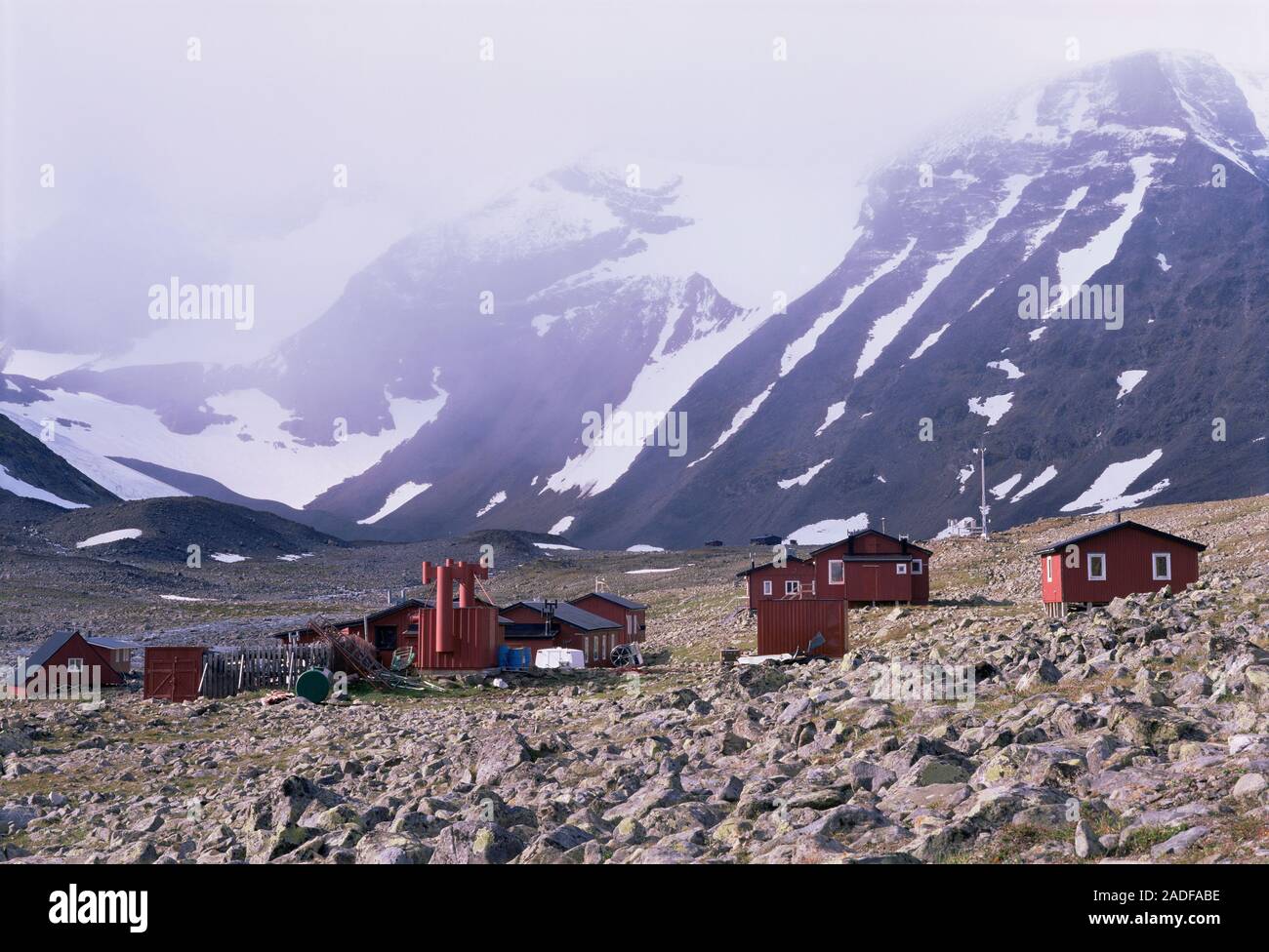 Tarfala weather station, Lapland, Sweden. The weather station measures