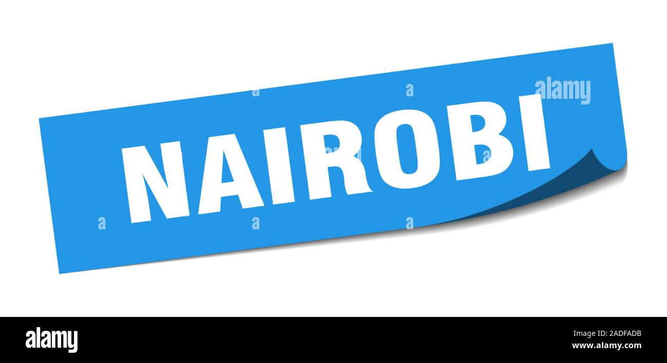 Nairobi sticker. Nairobi blue square peeler sign Stock Vector Image
