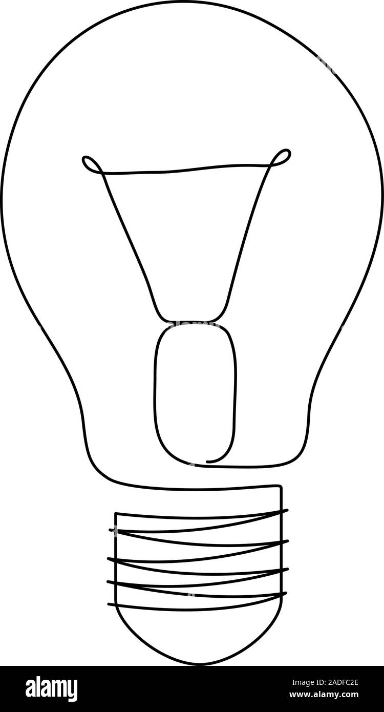 One line drawing light bulb symbol idea. Continuous line style. Vector  Stock Vector Image & Art - Alamy