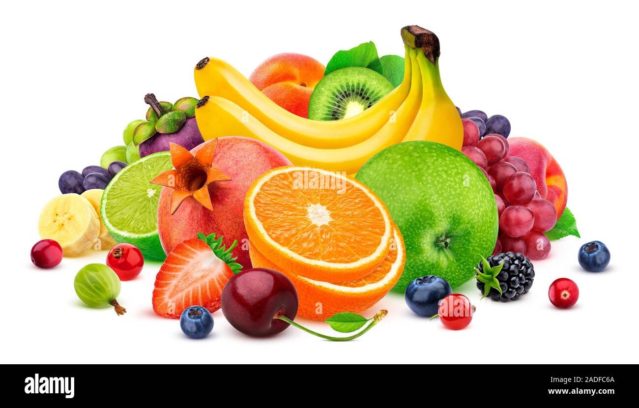Fruits isolated on white background Stock Photo