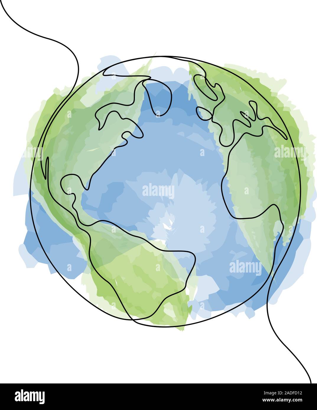 One line style world. Simple modern minimaistic style vector. Stock Vector