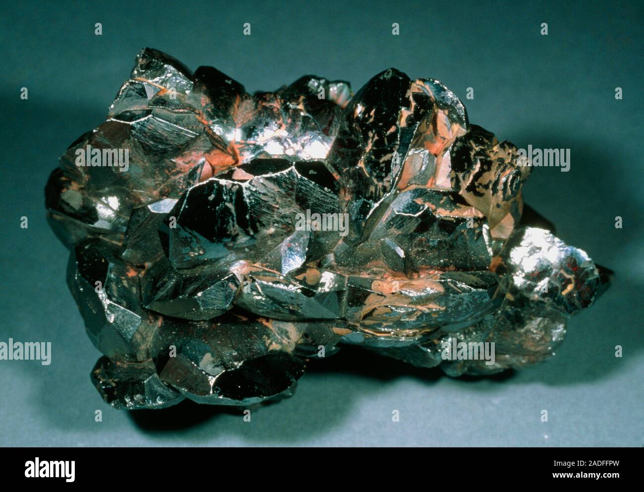 Haematite. This mineral ore (iron oxide, formula Fe2O3) is mined as