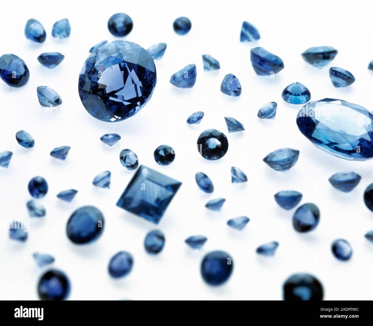 Sapphire gemstones. Sapphires are a nonred variety of the mineral