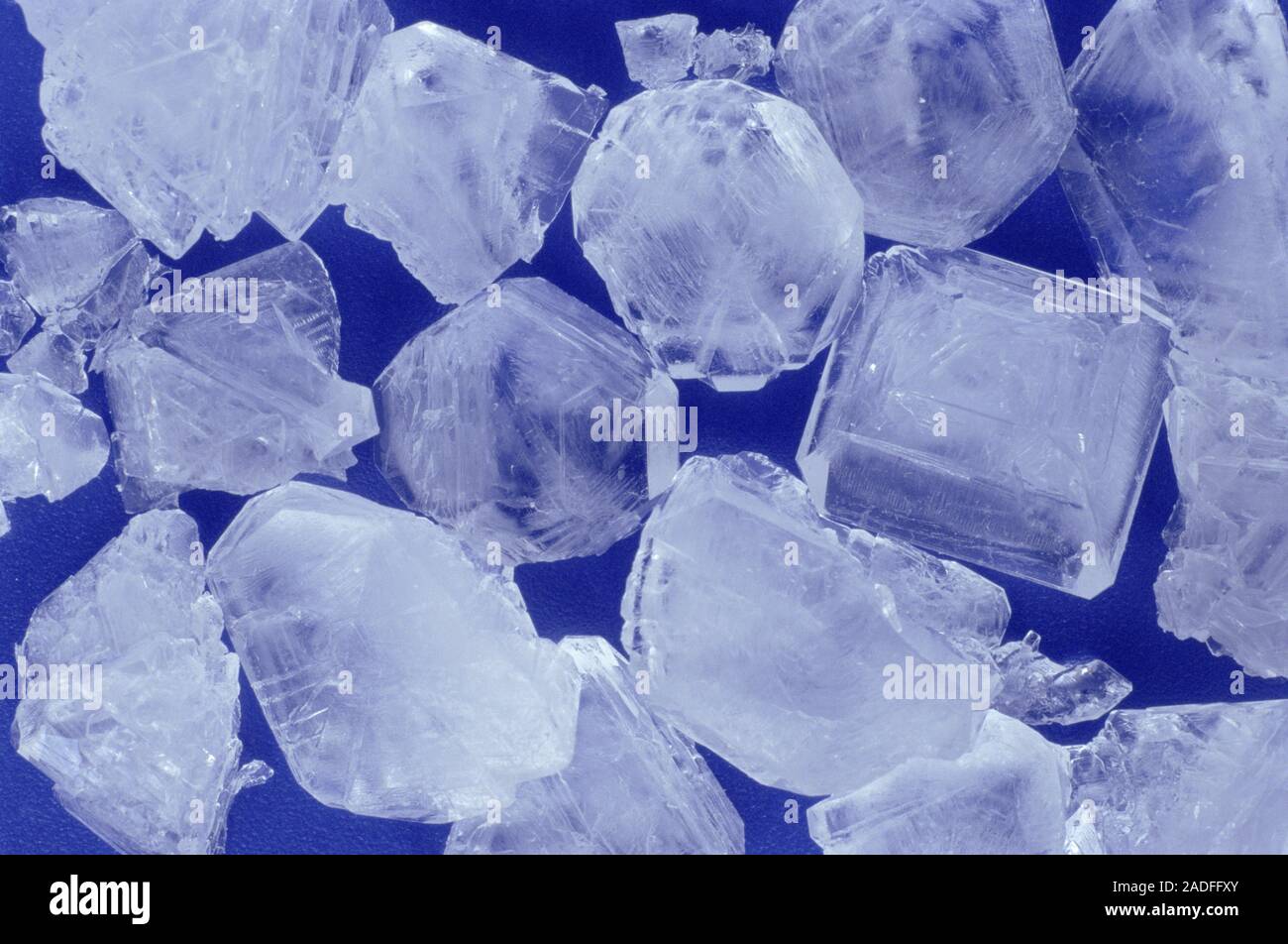 Alum crystals. Alum is the term given to crystallized double sulphates