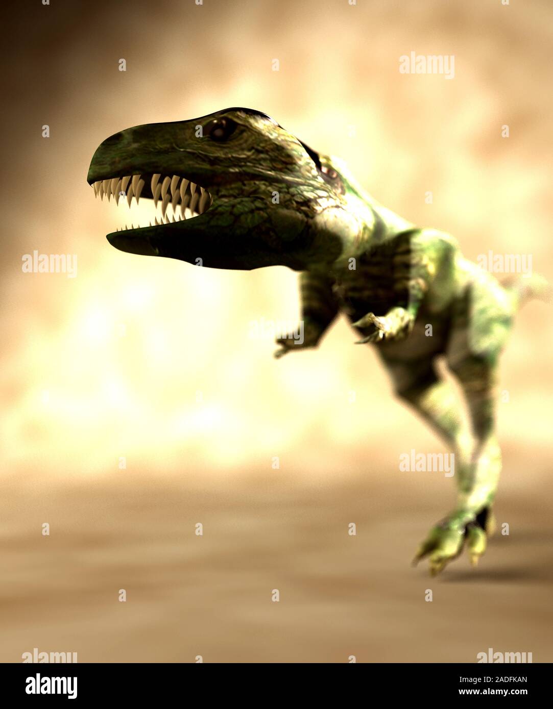 Dinosaur cloning. Image 3 of 3. Computer artwork of a Tyrannosaurus rex (T rex) dinosaur cloned