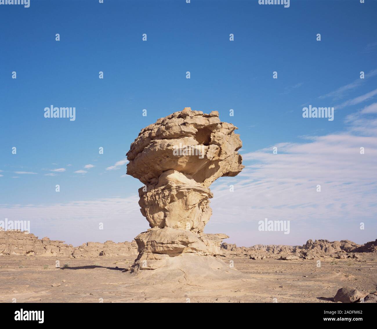 Rock pedestal. This landform is the result of gradual erosion of an