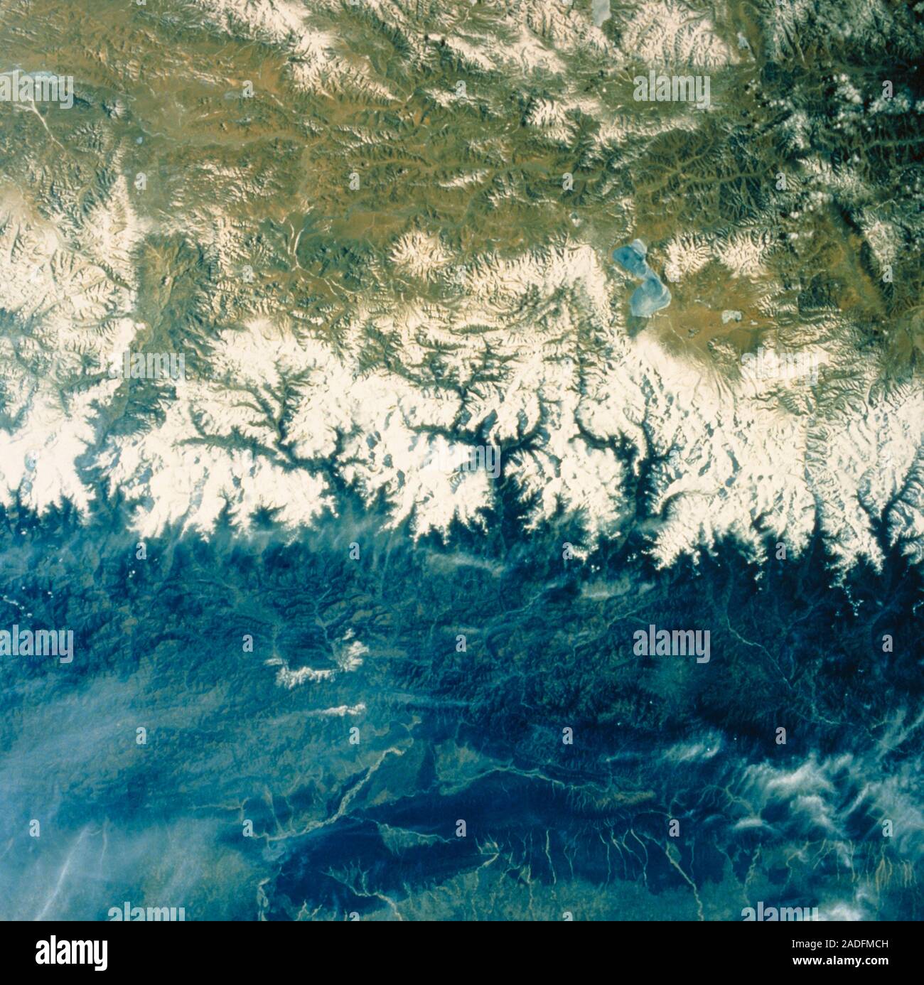 The Himalayan Mountains, seen from Space Shuttle Discovery during