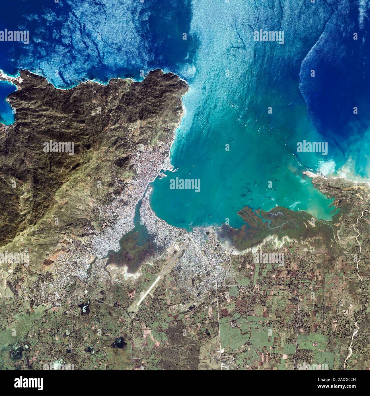 Cap Haitien, Haiti. Satellite image of Cap Haitien, the second largest city in Haiti. This city