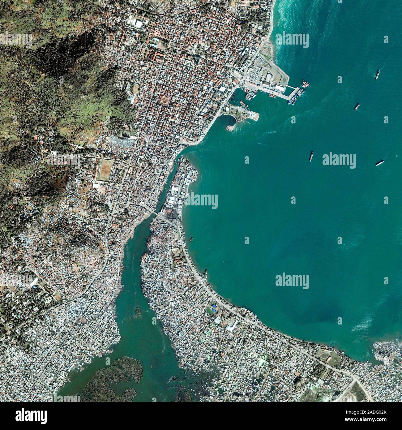 Cap Haitien, Haiti. Satellite image of Cap Haitien, the second largest