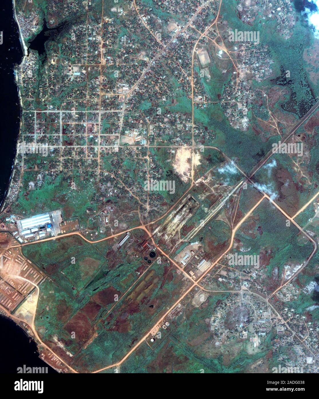 Buchanan, Liberia. Satellite image of Buchanan, the second largest port