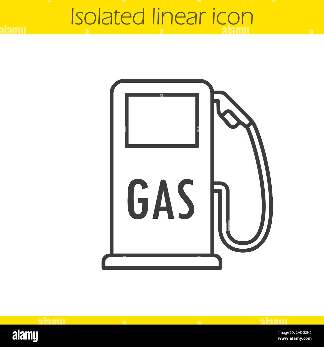 Gas station linear icon. Thin line illustration. Contour symbol. Vector isolated outline drawing Stock Vector
