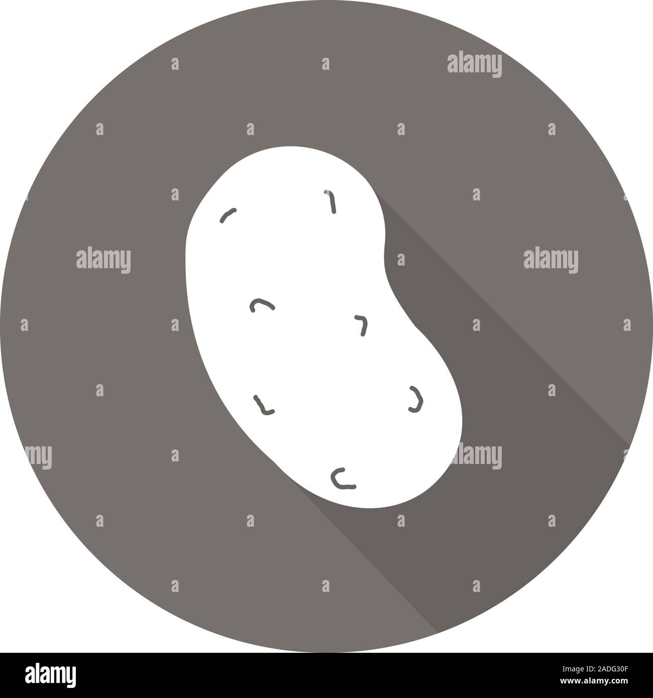 Potato flat design long shadow icon. Vector silhouette symbol Stock ...