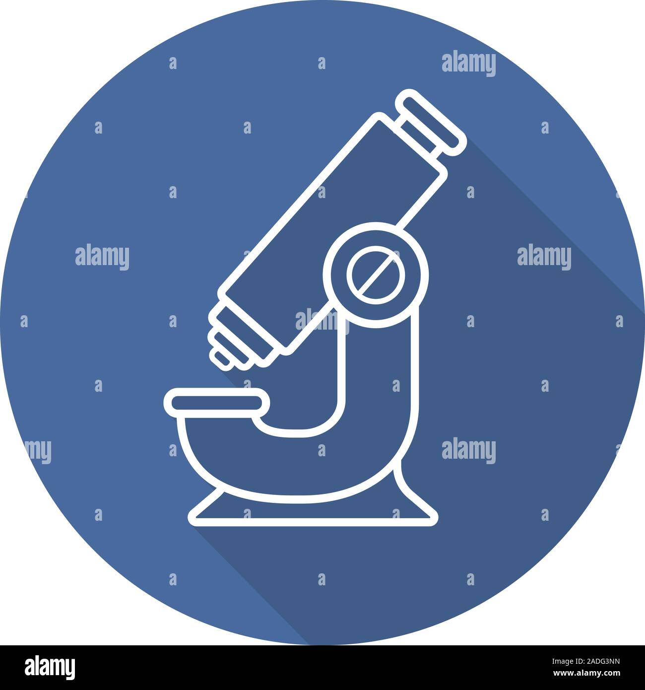 Microscope flat linear long shadow icon. Vector line symbol Stock ...